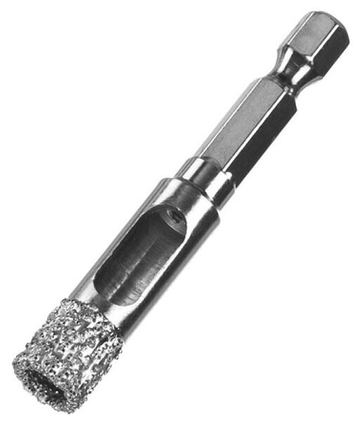 ЗУБР сверло алмазное по керамограниту, вакуумное спекание алмазов, d=12 мм, хвостовик HEX 1/4" {29865-12}
