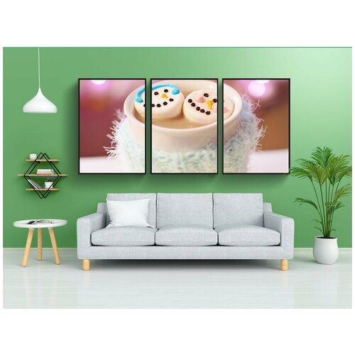 фото Набор модулных постеров для интерьера "зима, горячий шоколад, какао" 60x90 см. в тубусе, без рамки lotsprints