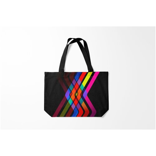 фото Сумка-шоппер / 46х35 см / тренды / геометрия симметрия красок burnettie