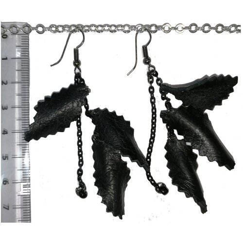 Серьги цепочки , черный