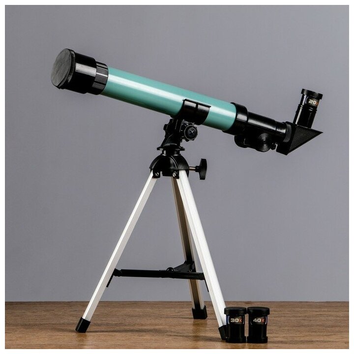 телескоп настольный х20х30х40 бирюзовый 43*22см 159179