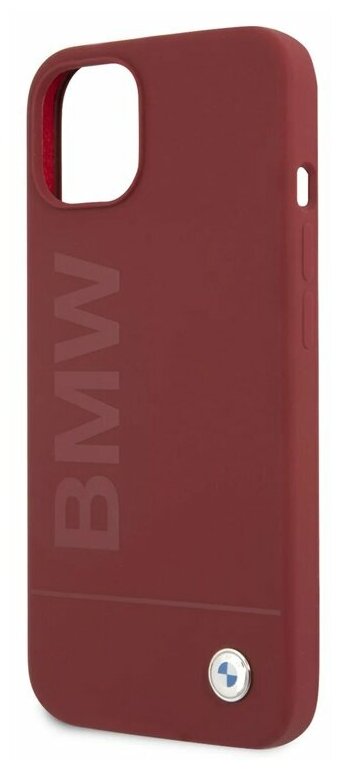 BMW для iPhone 13 чехол Signature Liquid silicone Laser logo Hard Red