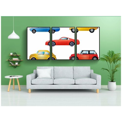 фото Набор модулных постеров для интерьера "машина, vw ошибка, mini cooper" 60x90 см. в тубусе, без рамки lotsprints