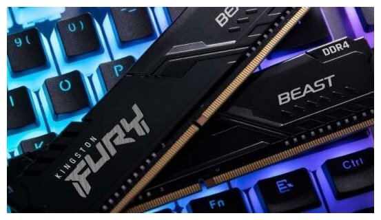 Kingston Оперативная память для компьютера 32Gb 4x8Gb PC4-21300 2666MHz DDR4 DIMM CL16 Kingston FURY Beast Black KF426C16BBK432