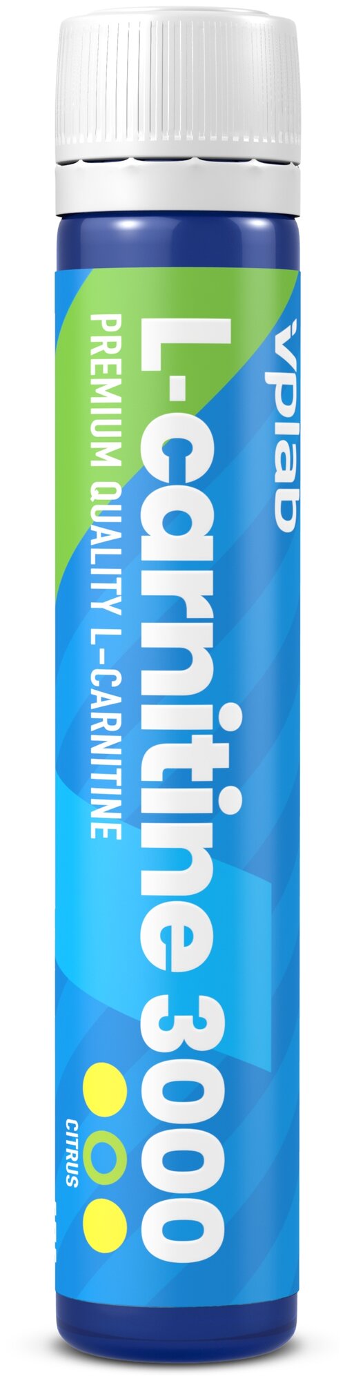 Л-карнитин / VPLAB / L-Сarnitine Liquid 3000мg NEW / Citrus / 7ампул x 25мл