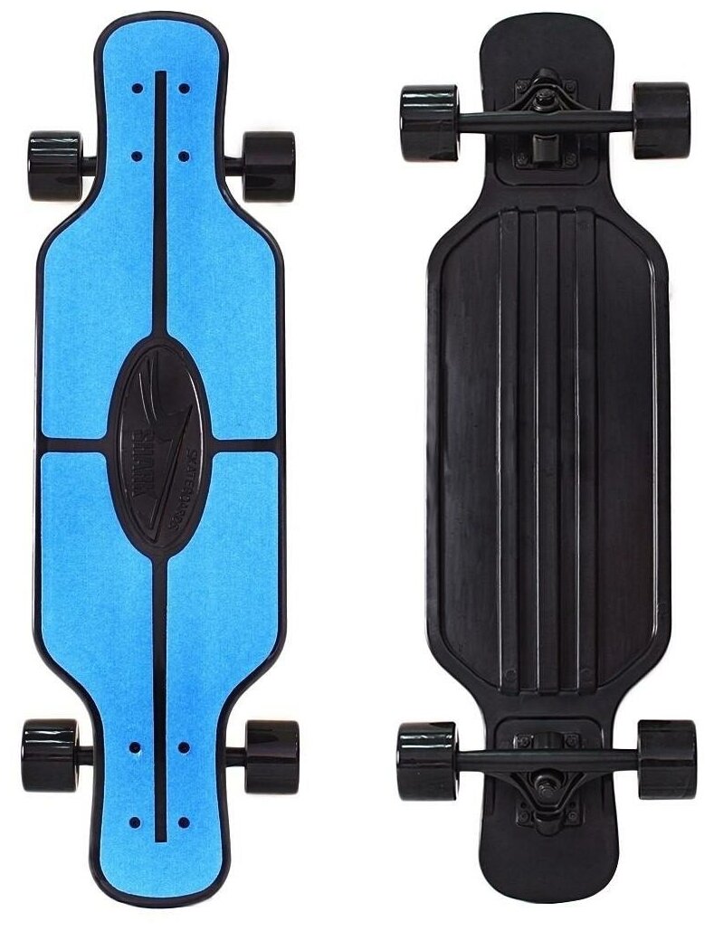 Скейтборд Y-SCOO Longboard Shark TIR 31 пластик 79 с сумкой BLUE/black