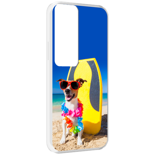 Чехол MyPads Гавайская-собака для Tecno Pova Neo 2 задняя-панель-накладка-бампер