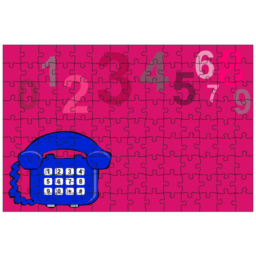 фото Магнитный пазл 27x18см."телефон, розовый, числа" на холодильник lotsprints