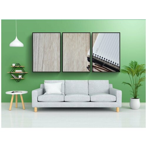 фото Набор модулных постеров для интерьера "ноутбук, ручка, работай" 60x90 см. в тубусе, без рамки lotsprints