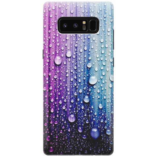 фото Силиконовый чехол на samsung galaxy note 8 / самсунг ноут 8 с принтом "капли на голубом gosso