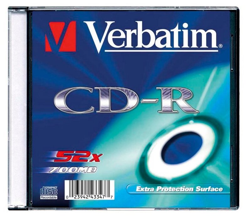 Диски CD-R Verbatim 700Mb 48x-52x Slim 200шт 43347