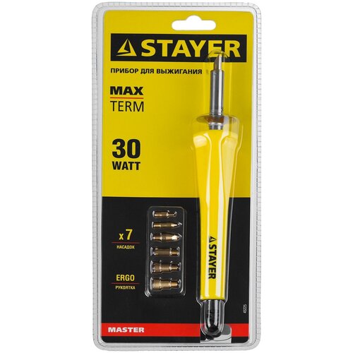 фото Прибор stayer "master" maxterm для выжигания с набором насадок, 7шт