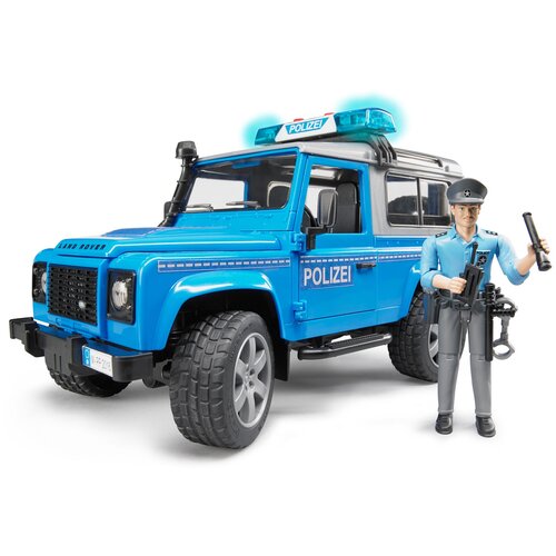 Купить Внедорожник Bruder Land Rover Defender Station Wagon 02-597 с фигуркой 1:16, 28 см, голубой
