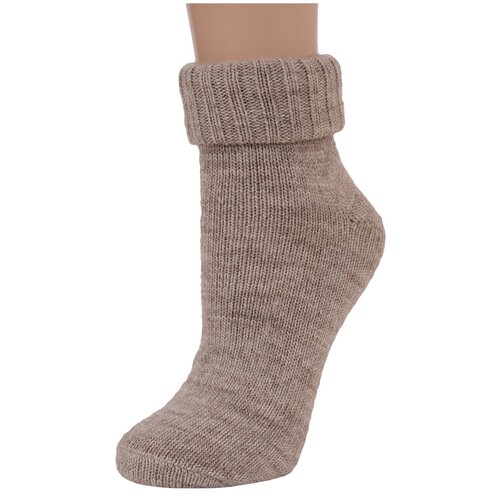 фото Женские шерстяные носки rusocks (орудьевский трикотаж) темно-бежевые, размер 23-25 (36-39)