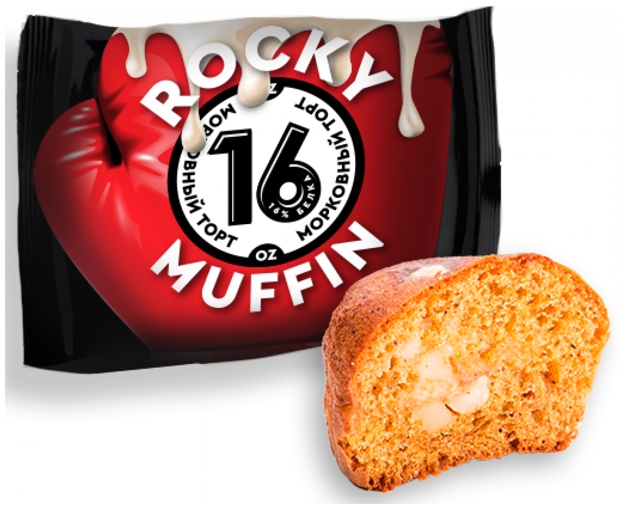 MR. DJEMIUS Zero Маффин Rocky Muffin 55г (8шт коробка) (Морковный торт) - фотография № 3