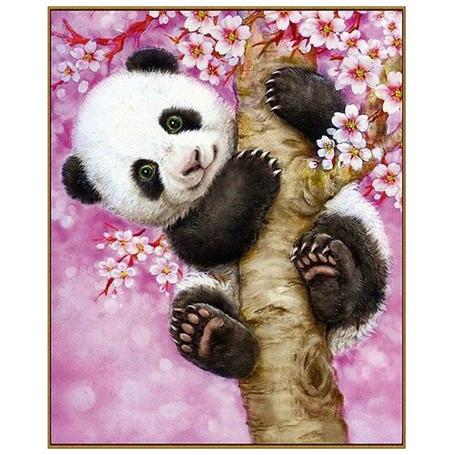 Алмазная мозаика «Весёлая панда», 21 цвет