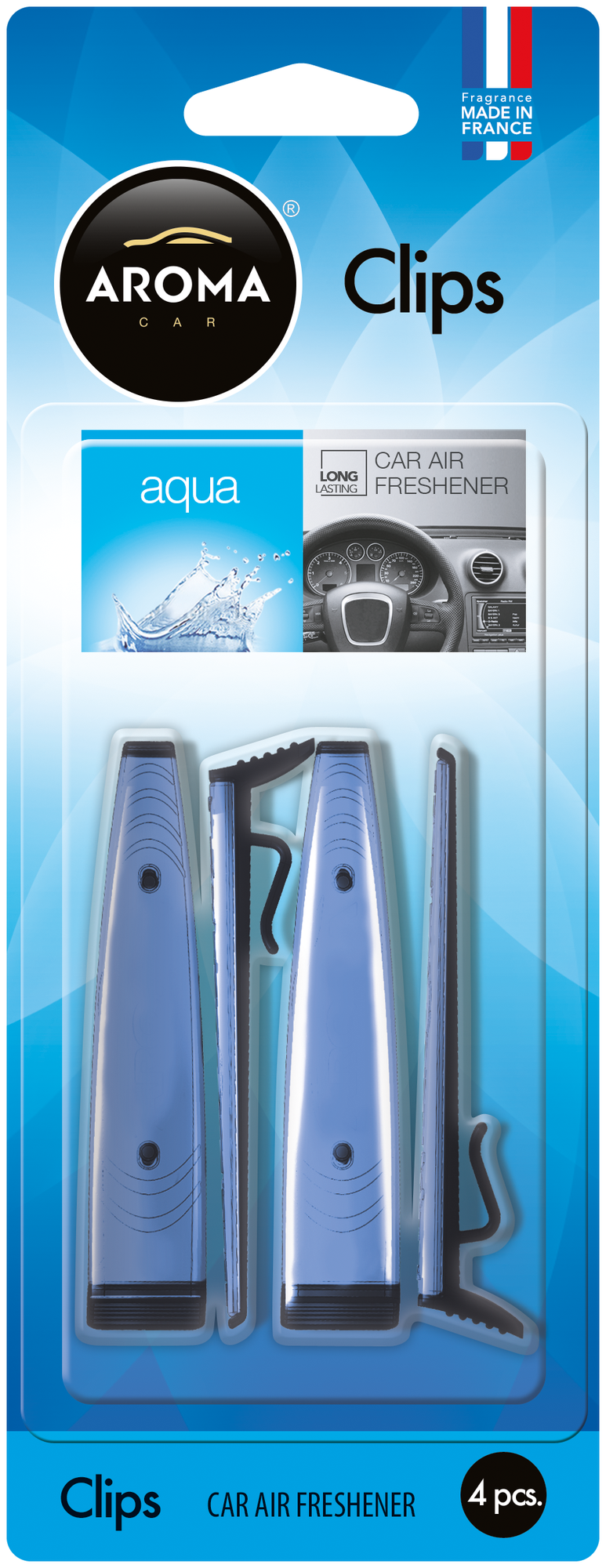 Ароматизатор полимерный Aroma Car CLIPS (aqua) (20 g)