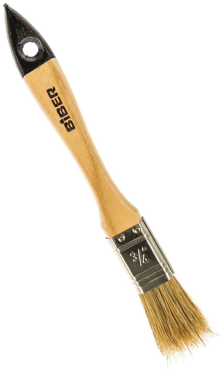 Кисть Стандарт (флейцевая натуральная щетина деревянная рукоятка) 20мм Biber 31121 NM-002009