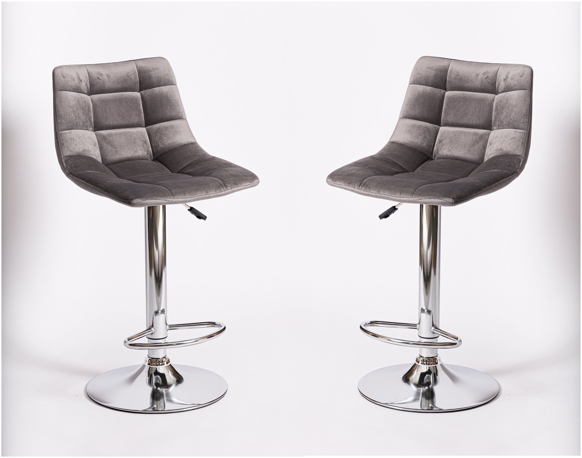 Комплект из двух барных стульев BN-1219, графит вельвет