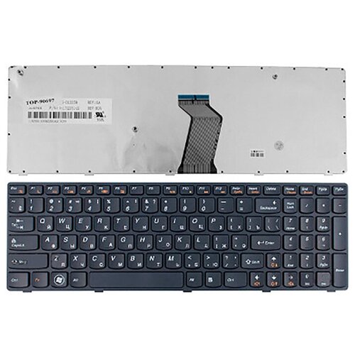 Клавиатура для ноутбука IBM Lenovo IdeaPad B570 B580 V570 Z570 Z575 B590 черная с черной рамкой 1122₽