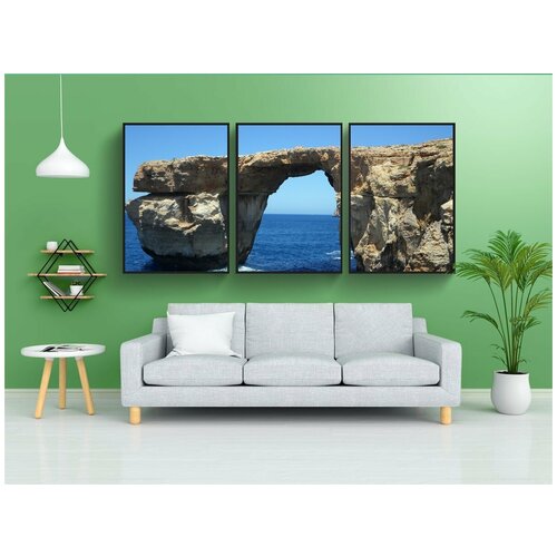 фото Набор модулных постеров для интерьера "azur окно, естественно, море" 60x90 см. в тубусе, без рамки lotsprints