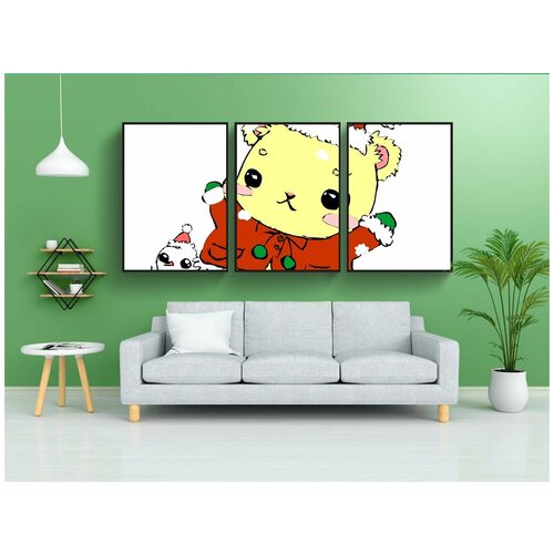 фото Набор модулных постеров для интерьера "рождество, нести, bear" 60x90 см. в тубусе, без рамки lotsprints