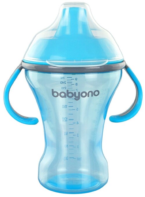 Поильник-непроливайка BabyOno 1457, 260 мл голубой