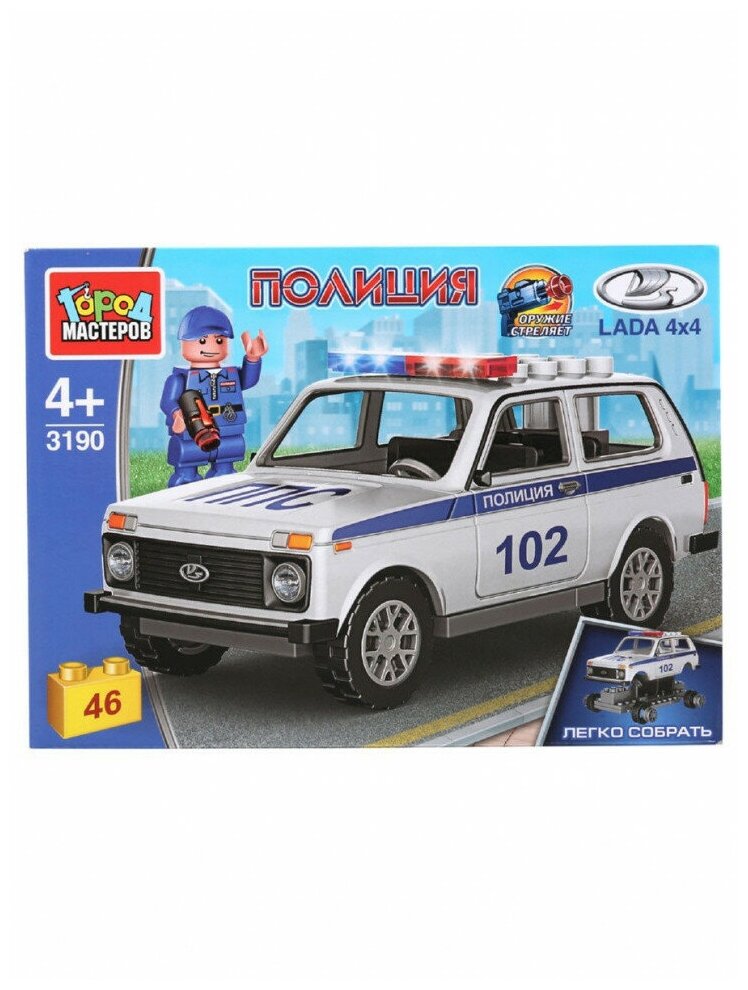 Конструктор Город мастеров LADA 4х4 пикап:полиция 56 дет 3260-CY