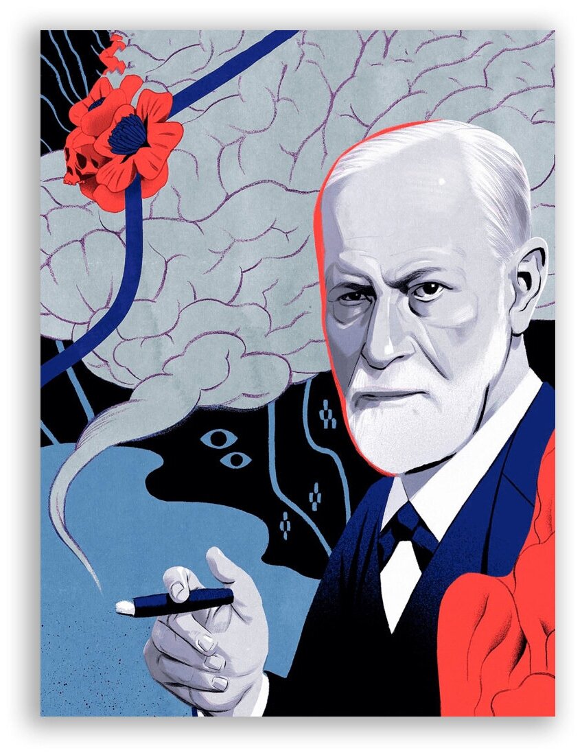 Постер, плакат на бумаге / Sigmund Freud - Зигмунд Фрейд / Размер 30 x 40 см