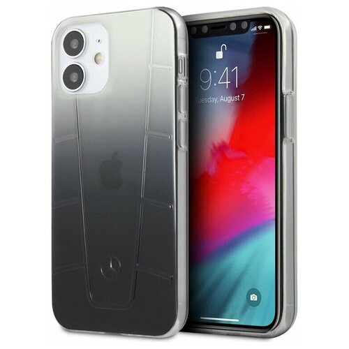 фото Чехол cg mobile mercedes pc/tpu transparent line embossed 1 hard для iphone 12 mini, цвет черный градиент (mehcp12sclgbk)