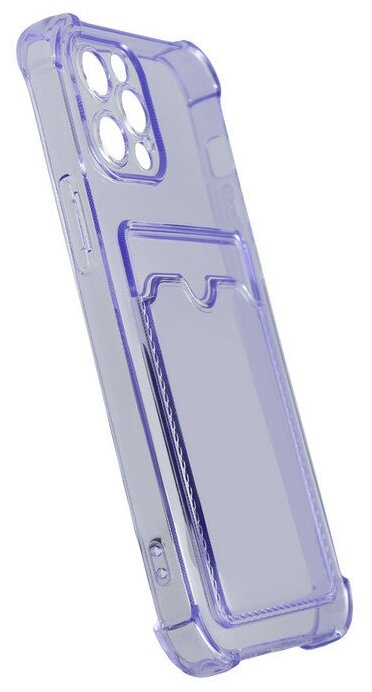 Чехол LuxCase для APPLE iPhone 11 Pro Max TPU с картхолдером 1.5mm Transparent-Lilac 63541 - фото №6