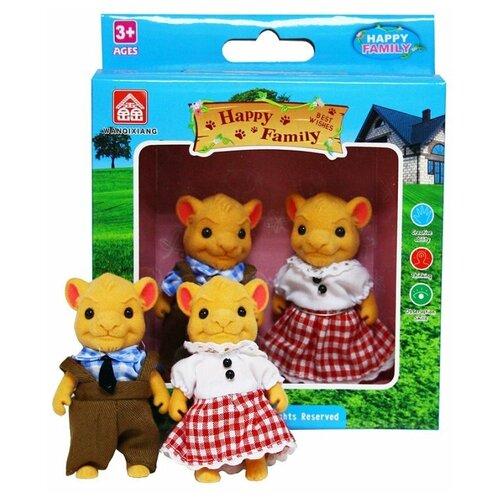 игровой набор happy family с фигуркой зверюшки спальня 7 5х12 5х6 52 см арт 012 02b Игровой набор Happy Family Семья львов 012-13C