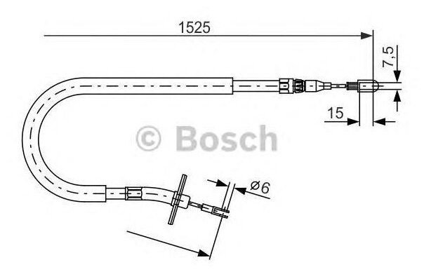 Трос стояночного тормоза задний левый Bosch 1987477858 для Mercedes-Benz Sprinter, Volkswagen LT28, Volkswagen LT II