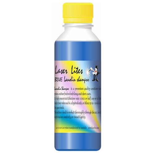 Laser Lites Шампунь для собак, ланолиновый, для светлой шерсти (концентрат 1:20) Laser Lites Lanolin Blue, 100мл