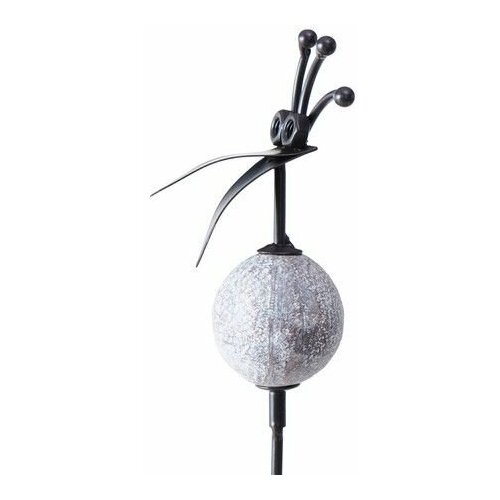 фото Штекер садовый птичка знайка - шарик, металлическая, серая, 100 см, boltze 1022109-1