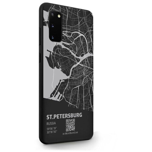 Черный силиконовый чехол MustHaveCase для Samsung Galaxy S20 Карта Санкт-Петербурга для Самсунг Галакси С20