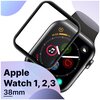 Защитное стекло для смарт часов Apple Watch Series 1, 2, 3 размер 38mm / Противоударное стекло для умных Эпл Вотч 1, 2, 3 размер 38 мм - изображение