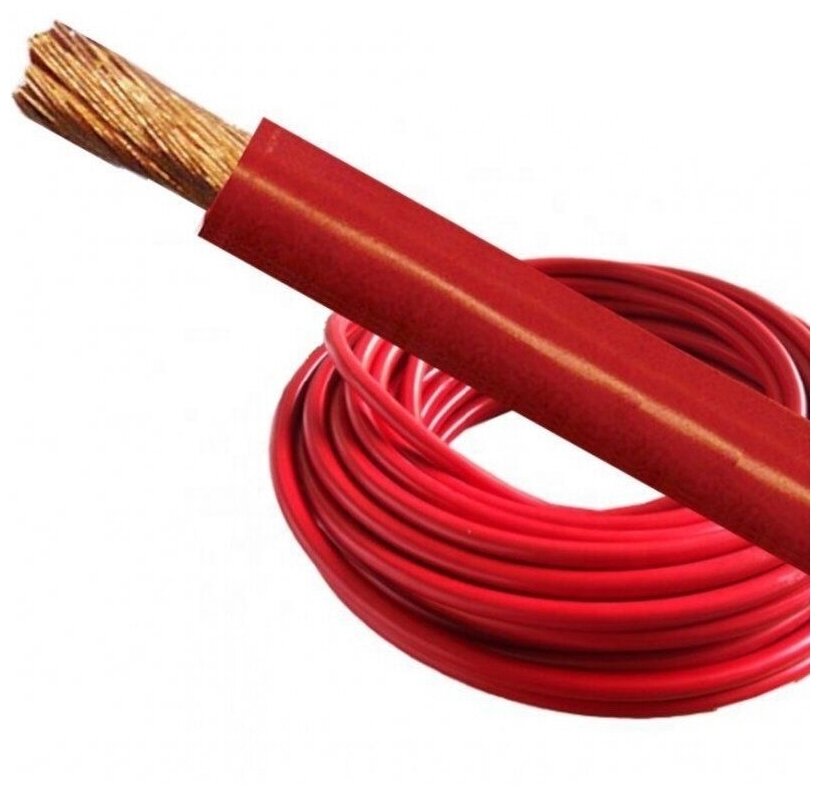 Провод многопроволочный ПУГВ ПВ3 1х6 красный ( комплект из 1 м )