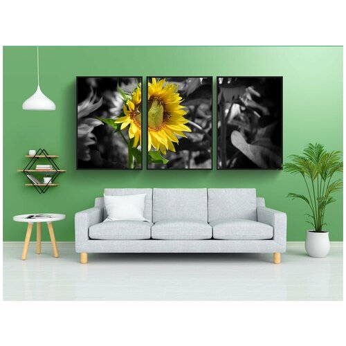 фото Набор модулных постеров для интерьера "обои на стену, задний план, золотое солнце" 60x90 см. в тубусе, без рамки lotsprints