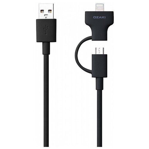 Ozaki Кабель Ozaki O!tool-Combo Cable Lightning/Micro USB Black черный OT225BK