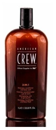 American CREW Шампунь, кондиционер, гель для душа 3-в-1 1000 мл