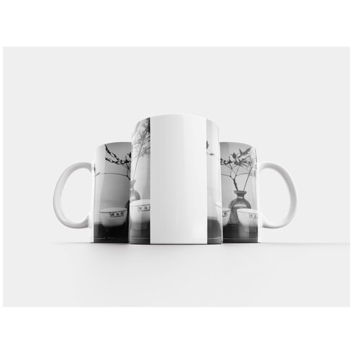 фото Кружка "чайный набор, китайский стиль, черно белое изображение" 320 мл lotsprints
