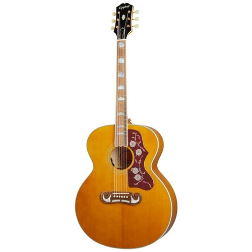 EPIPHONE J-200 Aged Antique Natural электроакустическая гитара, цвет натуральный epiphone вдохновлен акустической гитарой gibson j 200 aged natural antique gloss epiphone inspired by gibson j 200 antique gloss guitar x9244