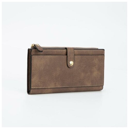 фото Кошелек жен 10-01-01. 19*2*9. 2 отд. д/карт. д/монет. отд/молния. коричневый 6948399 сима-ленд