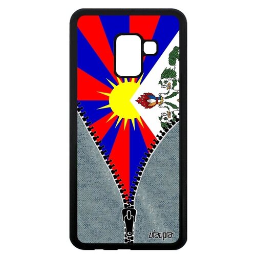 фото Противоударный чехол для мобильного // samsung galaxy a8 2018 // "флаг тибета на молнии" дизайн стиль, utaupia, серый