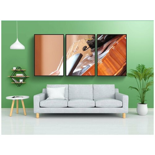 фото Набор модулных постеров для интерьера "музыка, скрипка, веревка" 60x90 см. в тубусе, без рамки lotsprints