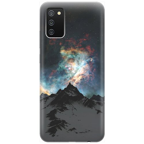 фото Ультратонкий силиконовый чехол-накладка для samsung galaxy a02s с принтом "горы и звезды" gosso