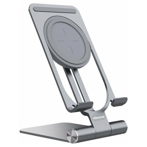 Беспроводная зарядка-подставка для телефона быстрая 15W Nillkin PowerHold Mini - Темно-серая