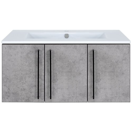 Тумба с раковиной Brevita Rock 90 светло-серая