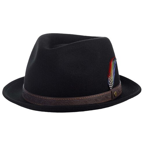 фото Шляпа трилби stetson, шерсть, утепленная, размер 57, черный